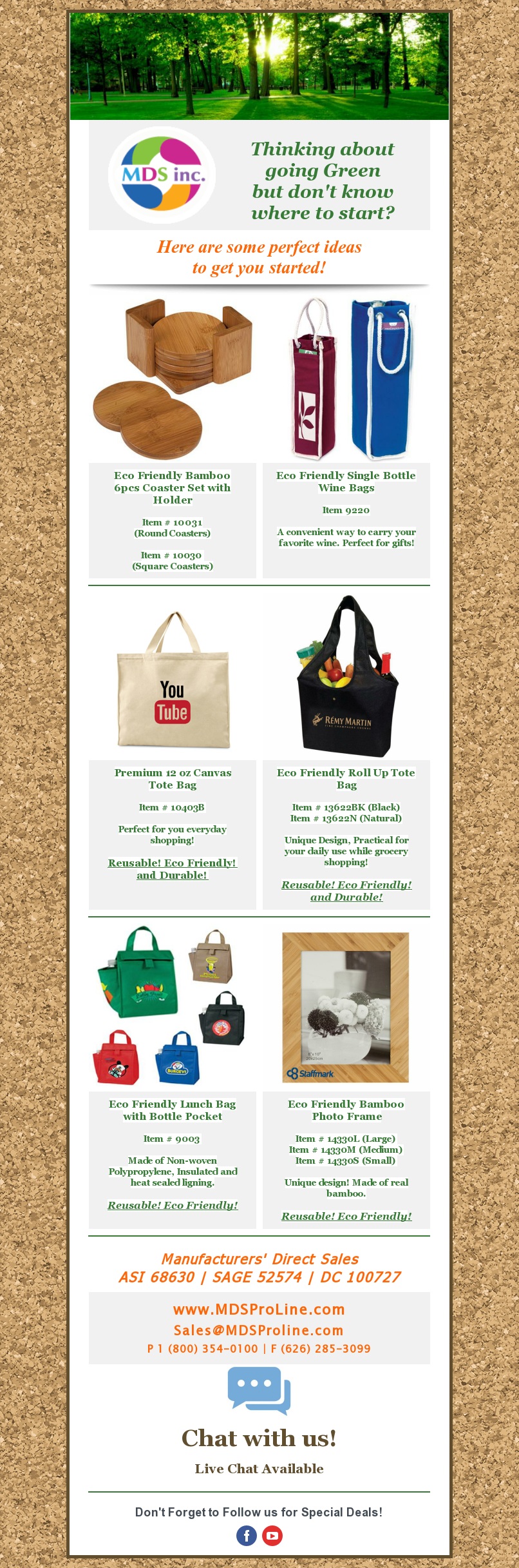 Thinking about going Eco-Friendly? Check out our new products!